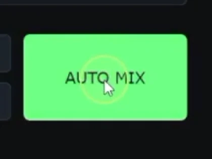 Kick & Bass Auto Mix AUTOMIX screen: one click phase-aligns, balances and sidechains kick and bass