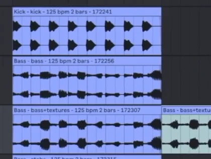 Kick & Bass Auto Mix drag and drop export of kick, bass, textures and stabs